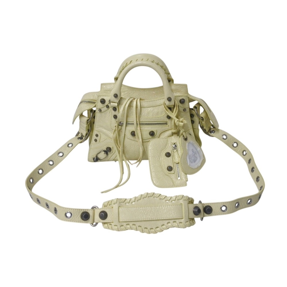 BALENCIAGA Neo Cagole XS shoulder bag yellow lambskin